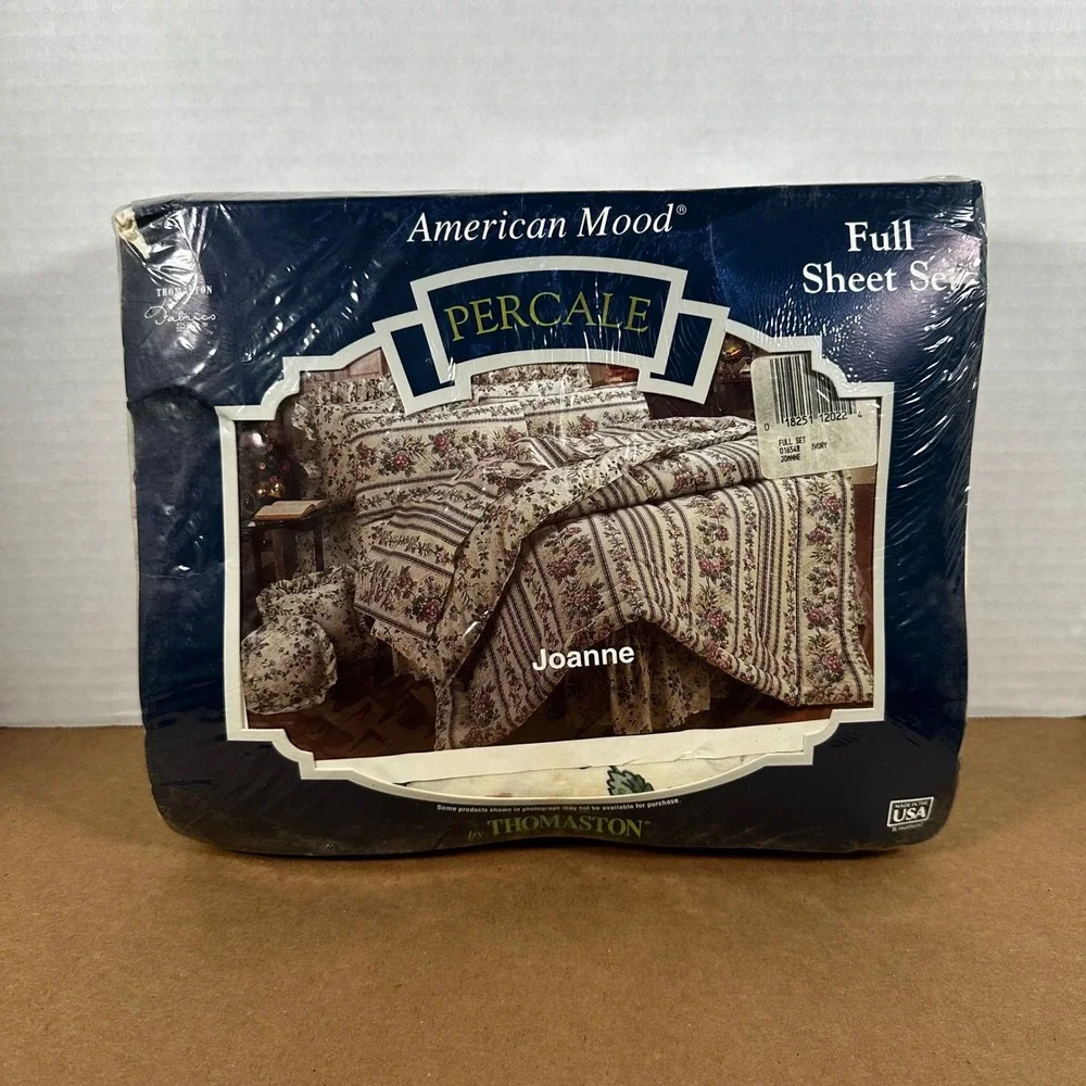 Thomaston American Mood Full Sheet Set Joanne Floral Ivory New Vintage USA